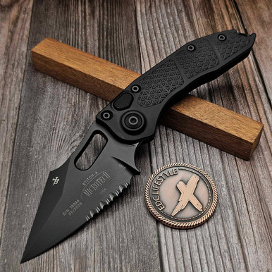 【michiさま専用】Deuxieme Classe Military Microtech Stitch Auto Black Tactical S/E Partial Serrated 169-2T S