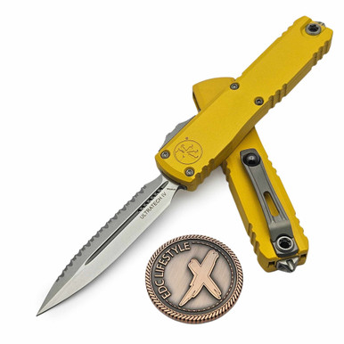 Microtech Ultratech Gen IV Yellow D/E Full Serrated 3.55