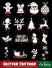 Glitter Tattoo Christmas Cheer Set with Design Sheets