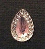 Silver with Pink Crystal Accent Teardrop gem - 1/2 TBSP