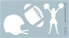 Football Helmet Cheer Mylar Stencil - Snazaroo