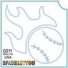 TATC- G511 Baseball Flame 3 Layer Stencil