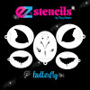 EZ Stencils - Butterfly 9 Stencil Set for Face Painting and Airbrush