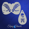 Bone Hands Flutter Eyes - Topaz Stencil