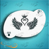 Wings w/ Swirl Heart & Crown Diva Stencil