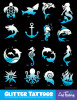 Ocean Lovers with Design Sheets Glitter Tattoo Set