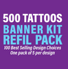 500 Glitter Tattoo Stencils - Refill Kit