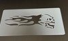Skull w Flame Square Stencil