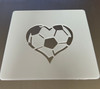 Heart Soccer Ball Square Stencil