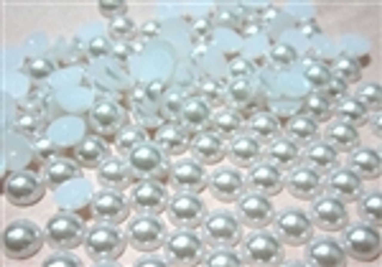 White Pearl Half Back Gems - 30pcs