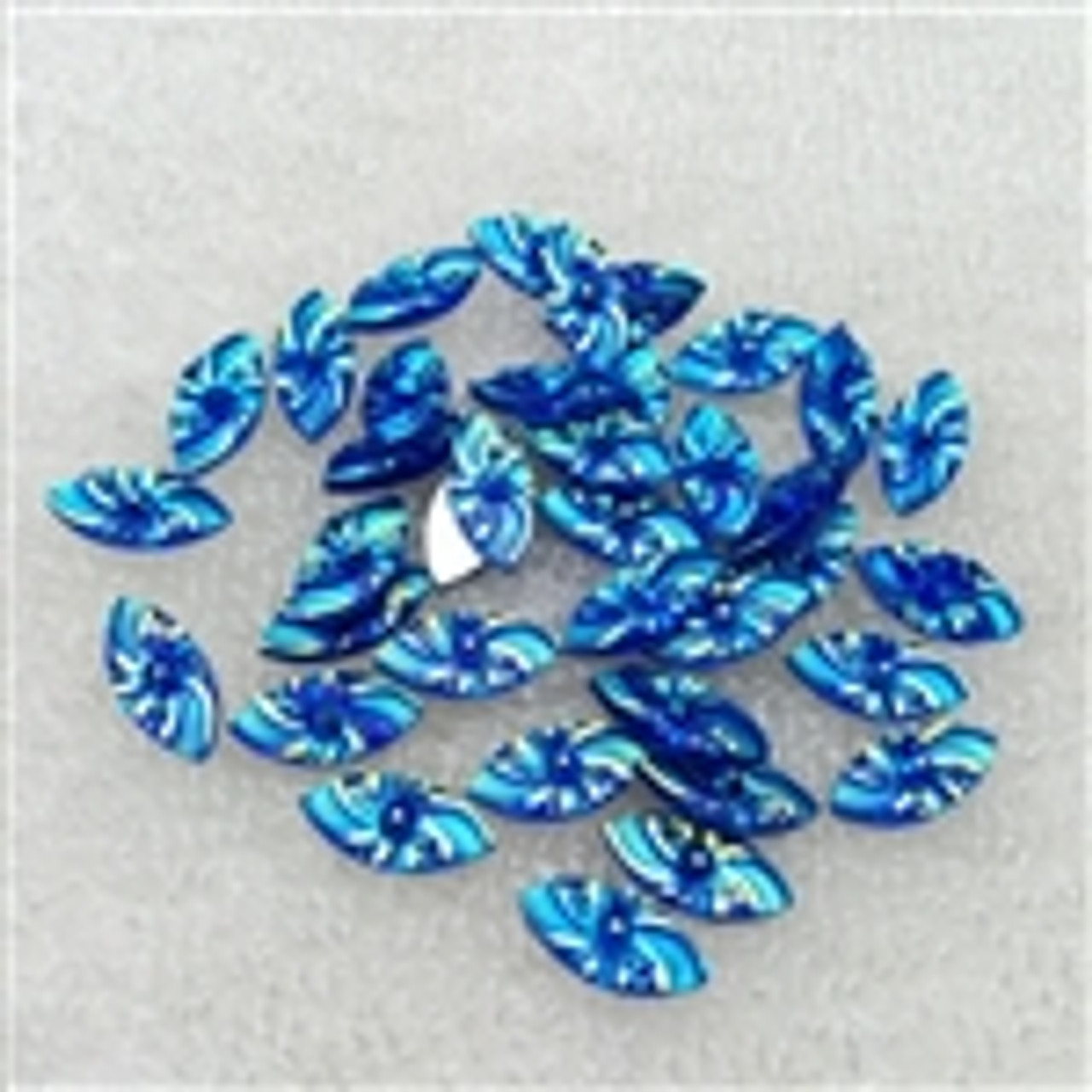 Swirly Blue Design Horse eye Gems - 30pcs