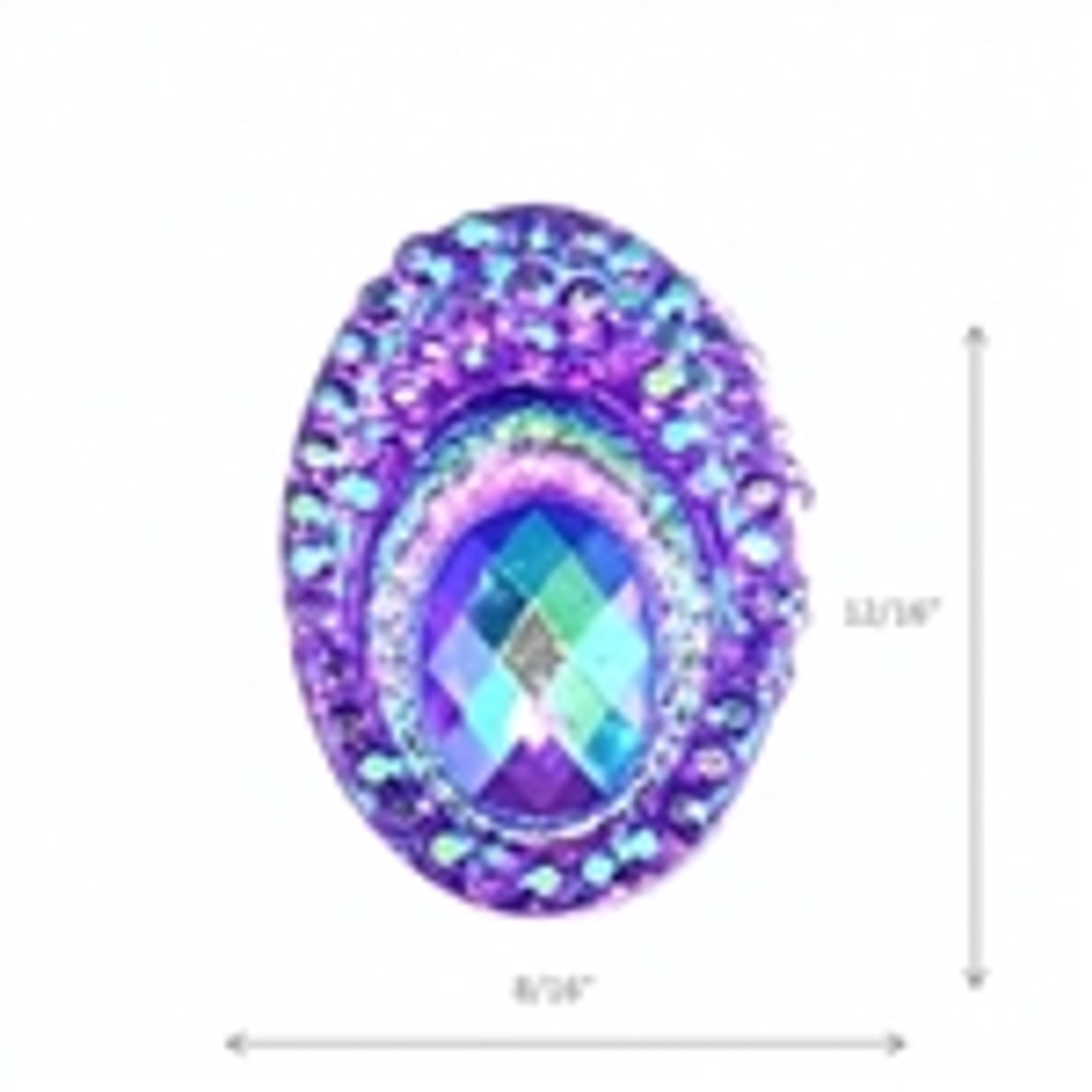 Purple Peacock Oval gem - 1/2 TBSP