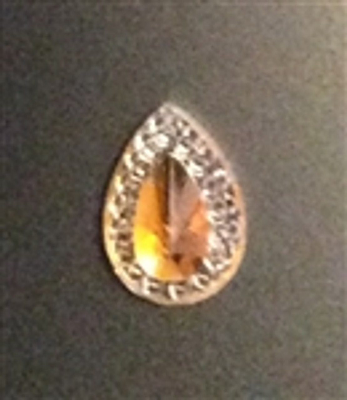 Silver with Orange Crystal Accent Teardrop gem - 1/2 TBSP