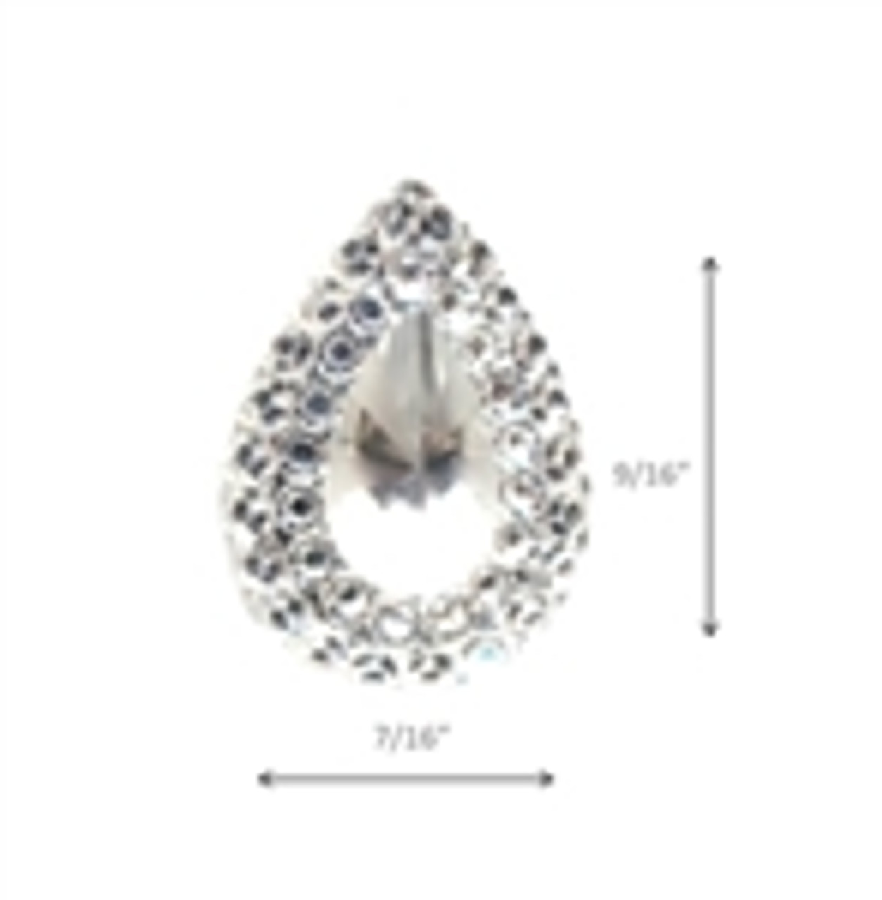 Silver with Diamond Crystal Accent Teardrop gem - 1/2 TBSP