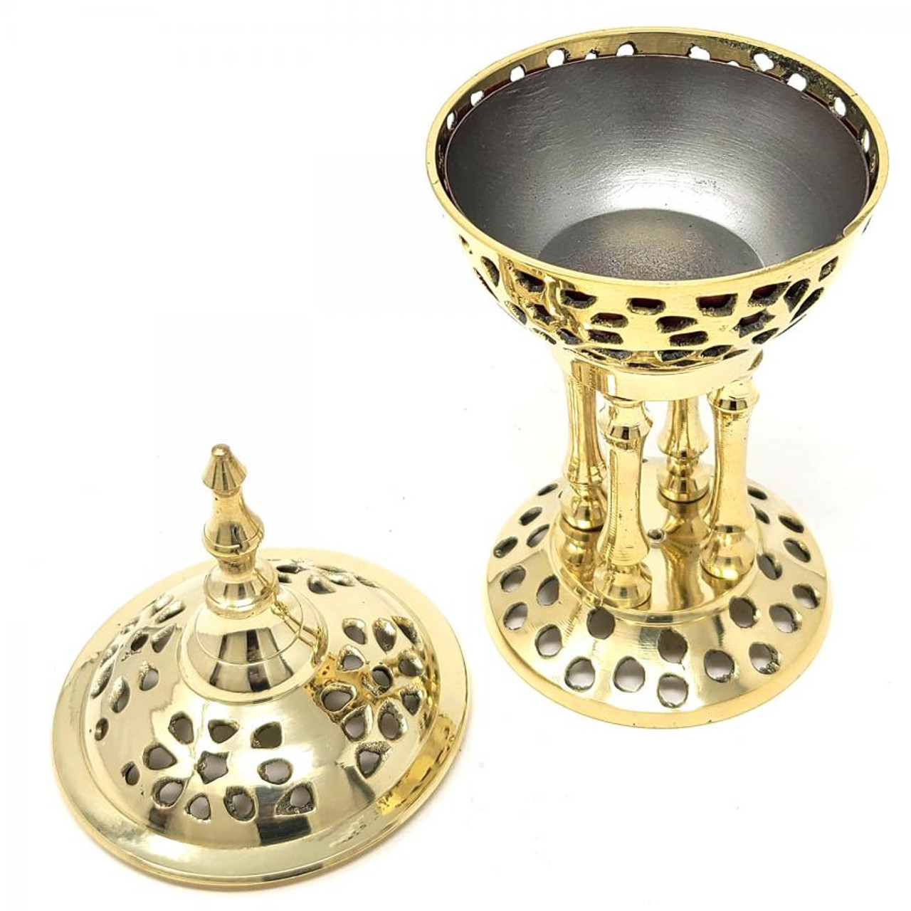 Solid Brass Pedestal Burner 8"H