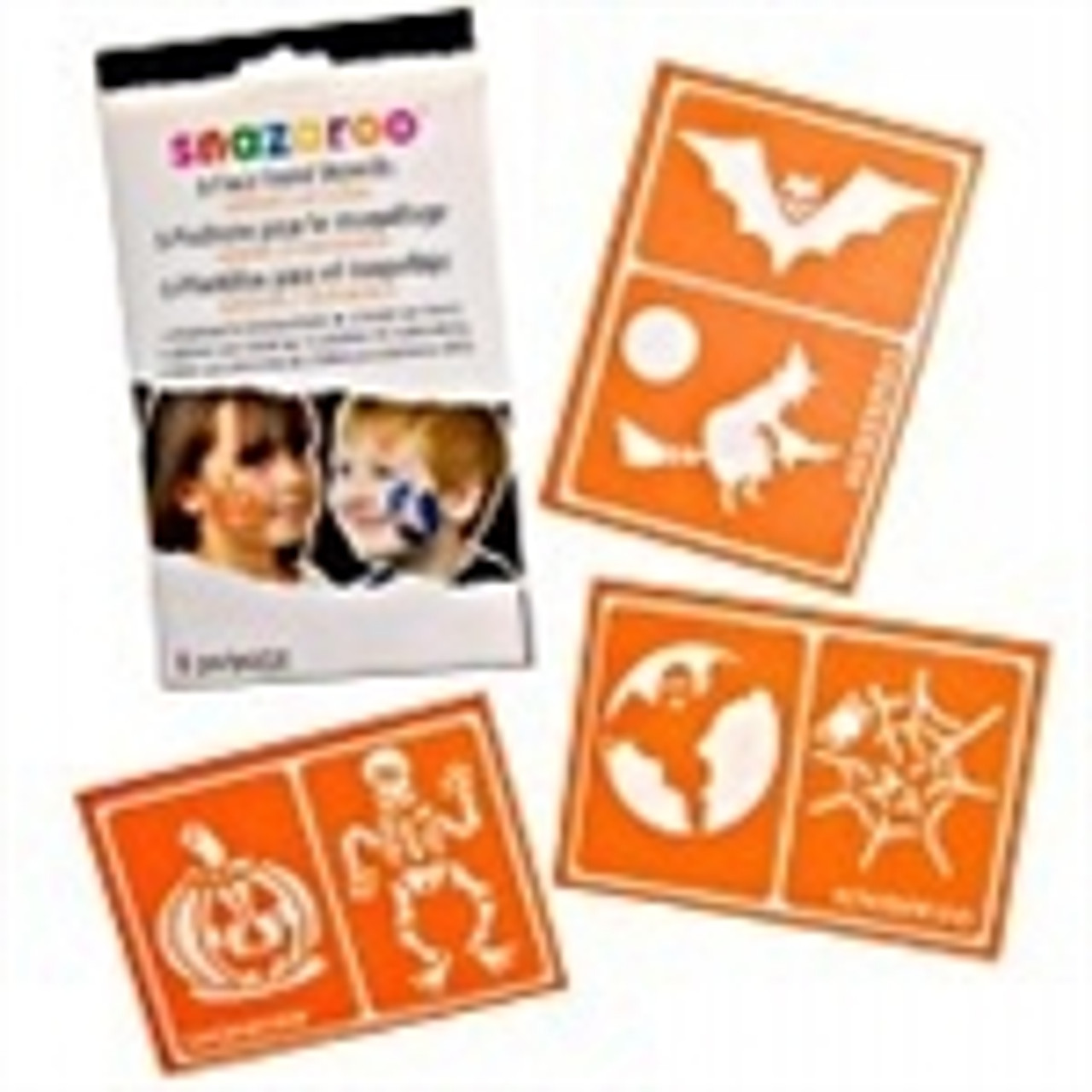 Adhesive Reuseable Snazaroo Face Painting Stencils 6/Pkg Halloween