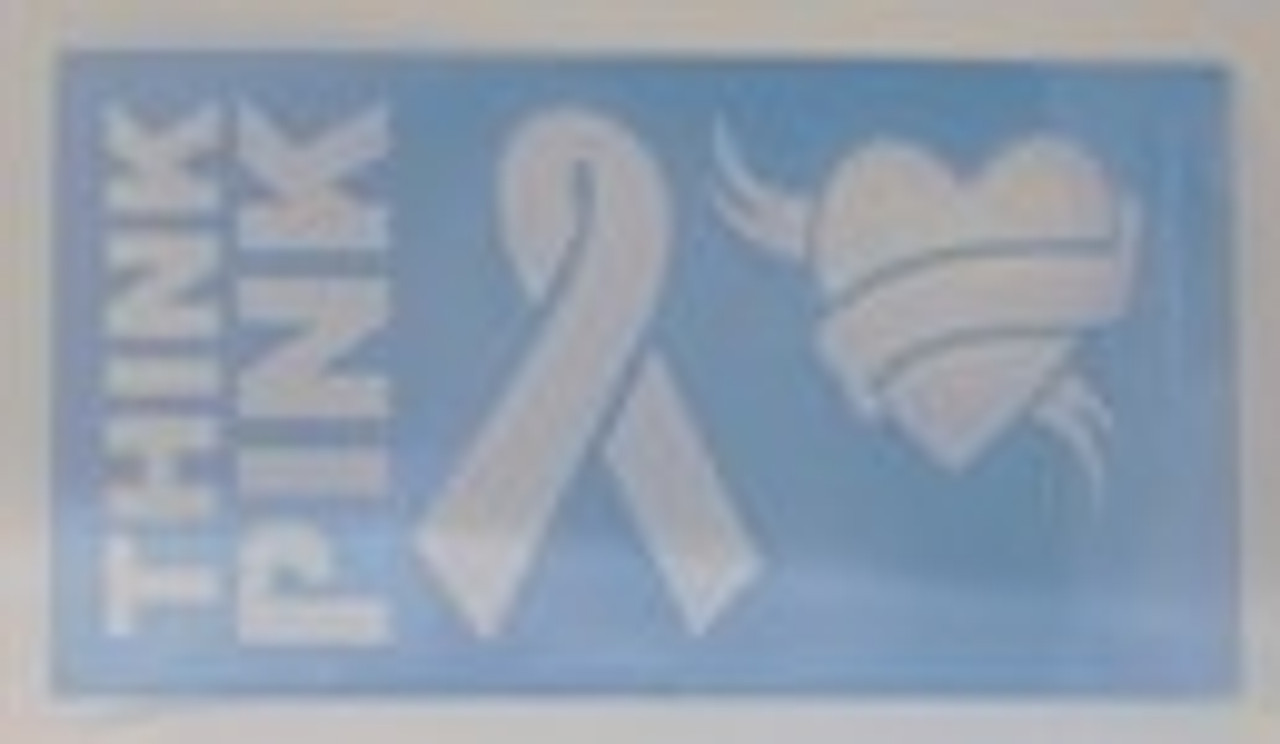 Think Pink Ribbon Mylar Stencil - Snazaroo