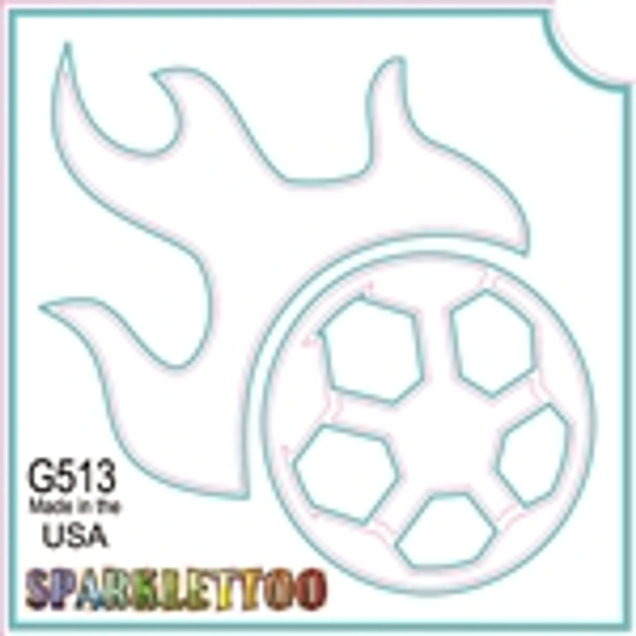 TATC- G513 Soccer Flame 3 Layer Stencil