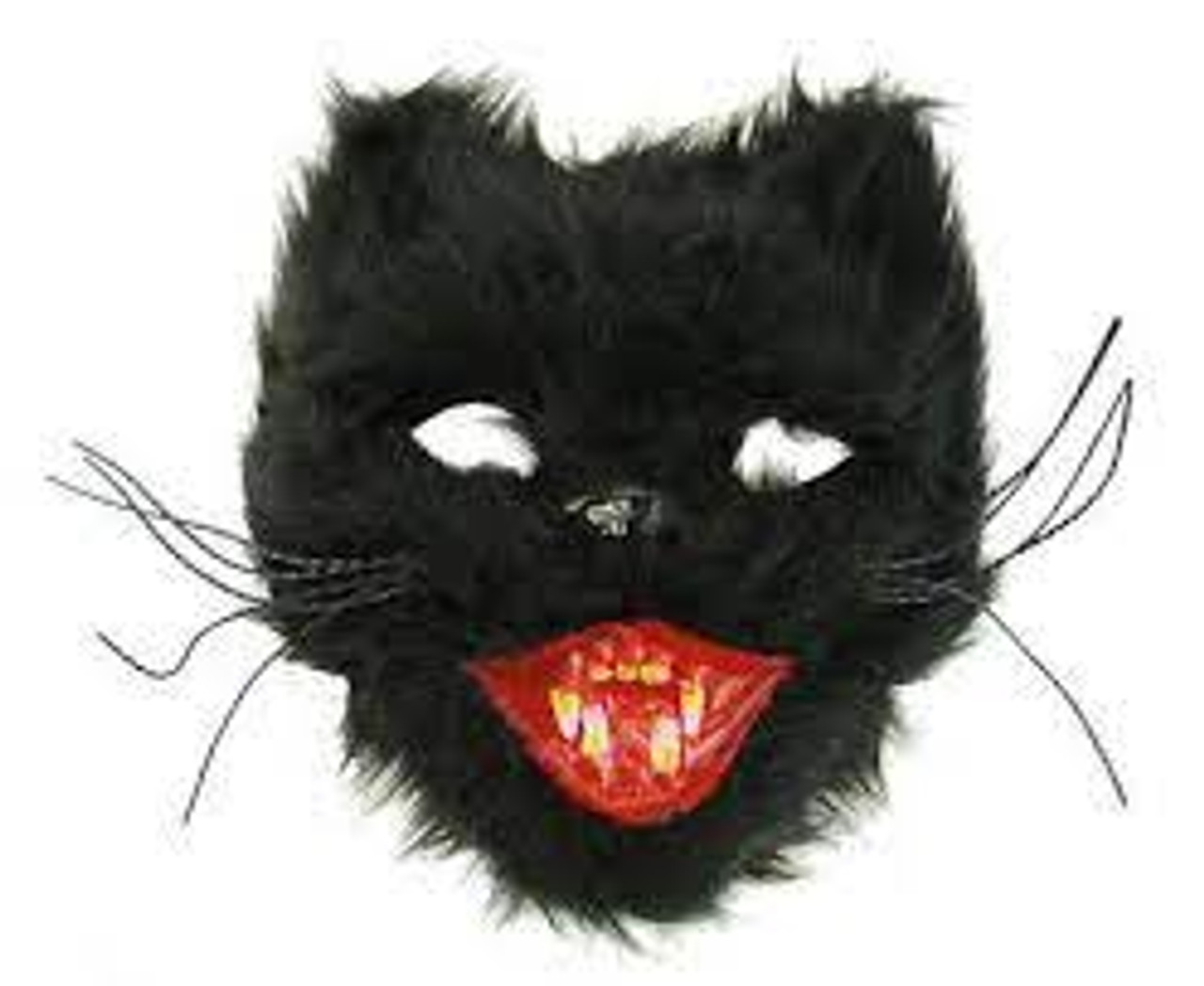 Furry Feline Halloween Mask with Glam Bow