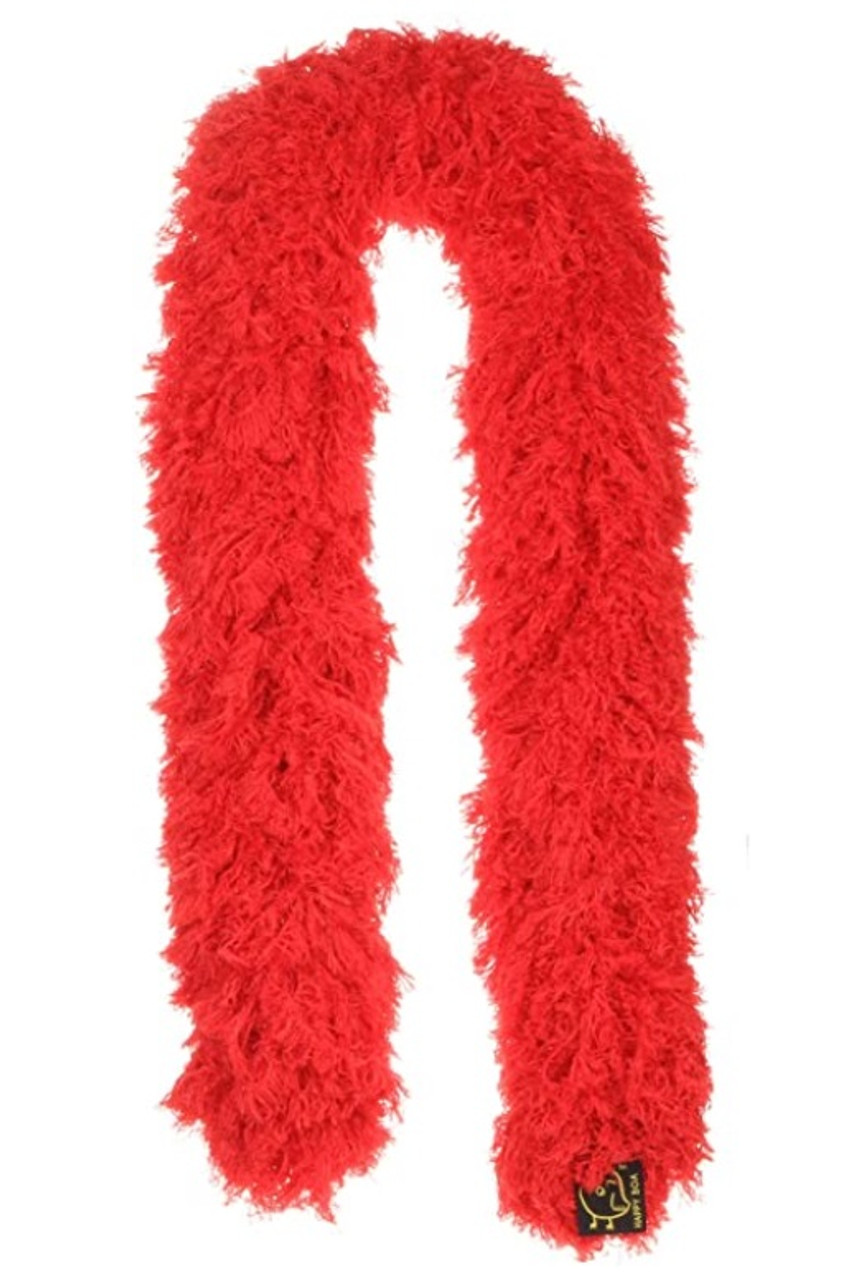 Featherless Super-Sized Faux Feather Boa (Made of Yarn) Red