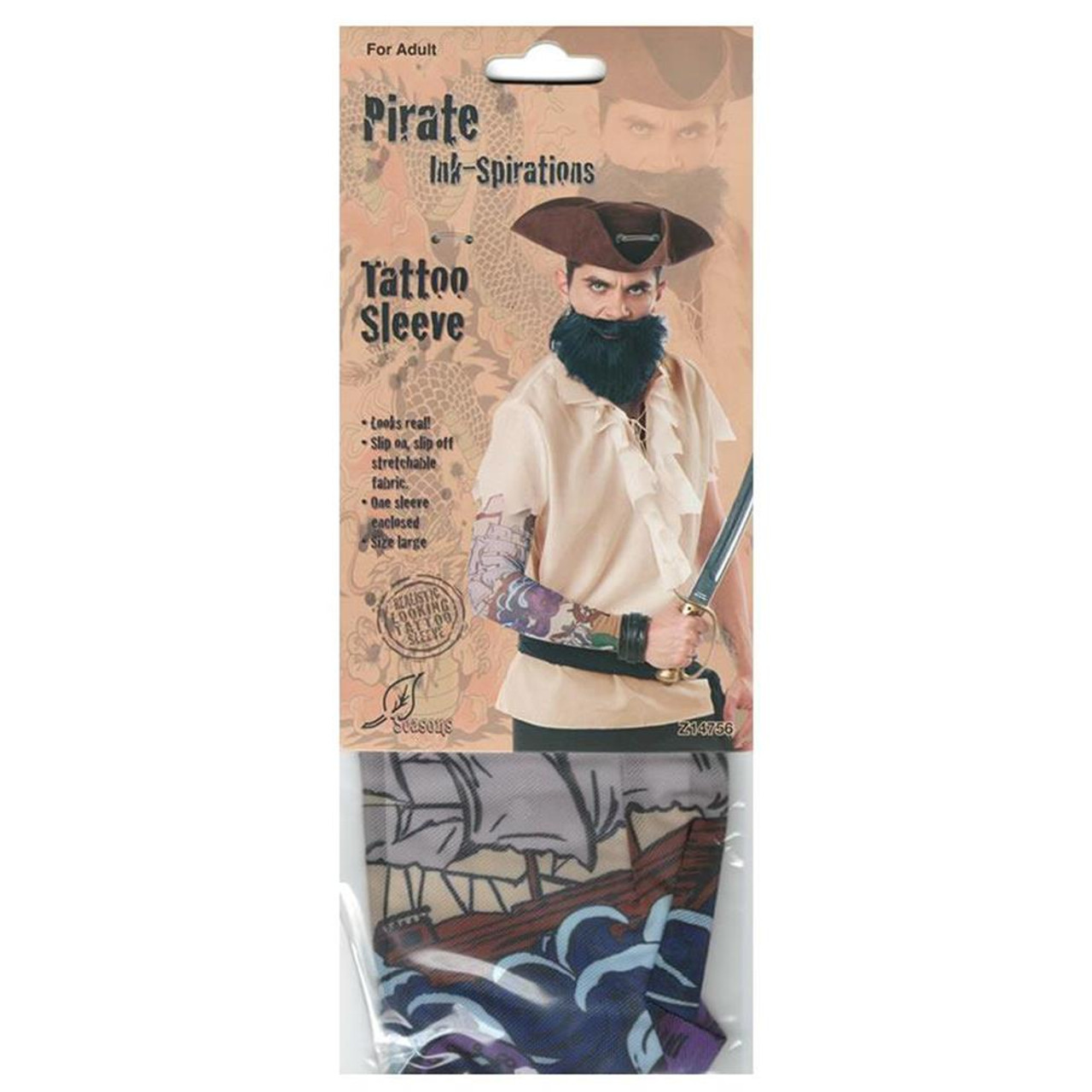 Seasons Pirate Tattoo Sleeve Adult Halloween Costume Accessory 1 ct  Fred  Meyer