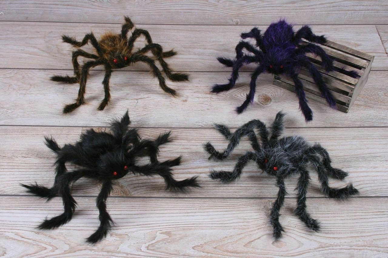 50"  Posable Furry Spider (Gray only)