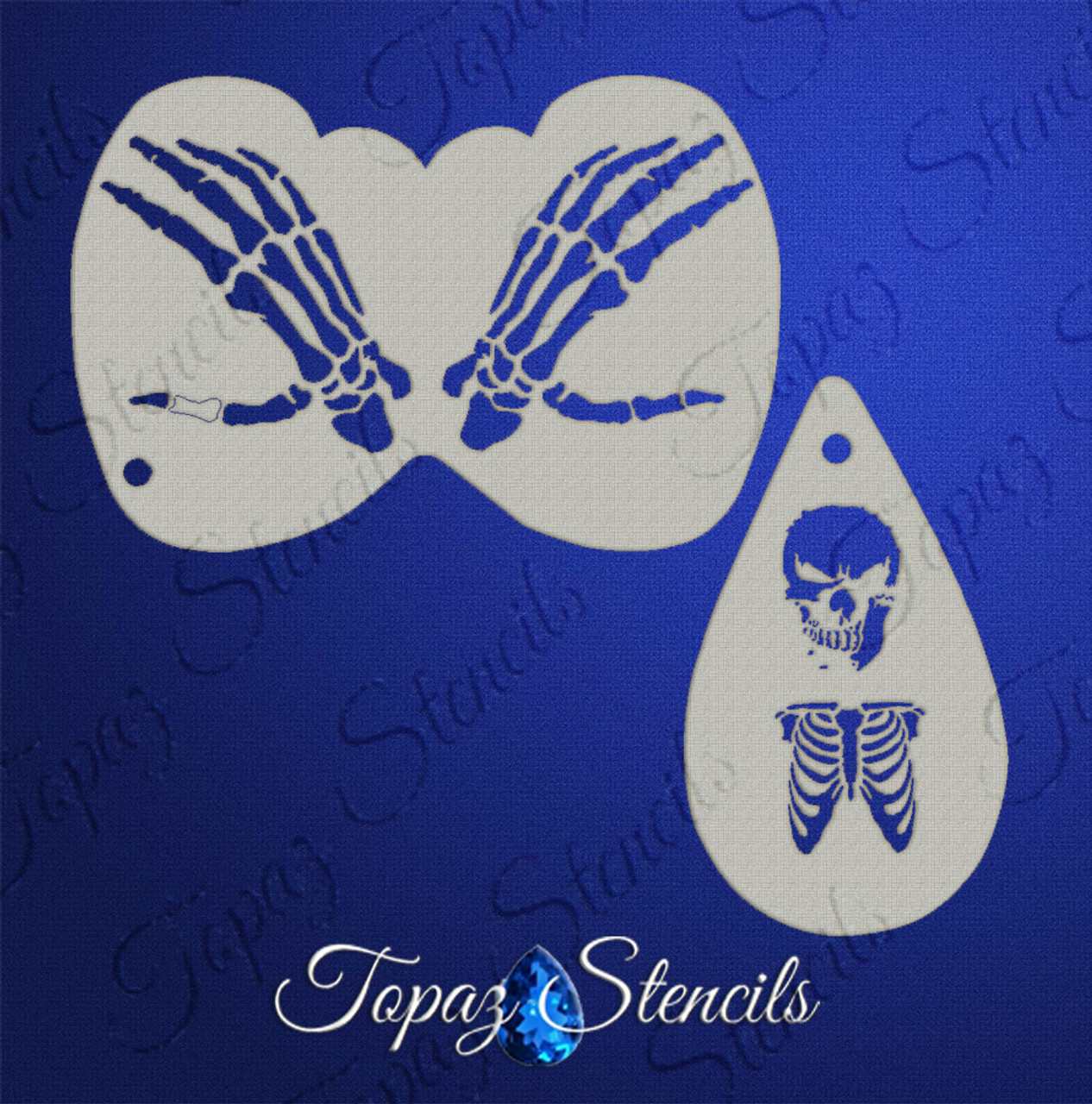 Bone Hands Flutter Eyes - Topaz Stencil
