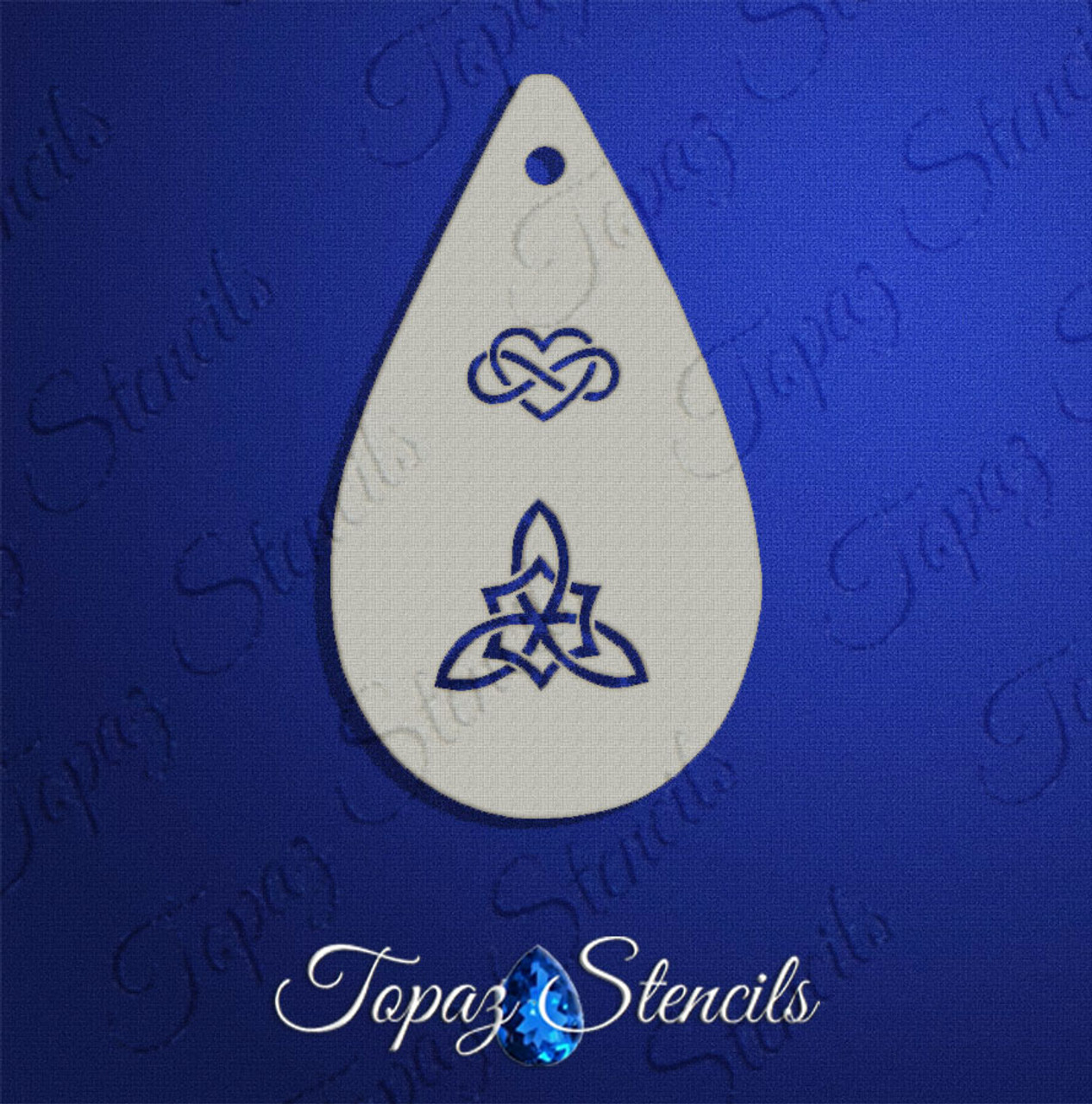 Celtic Knot and Heart Infinity - Topaz Stencil