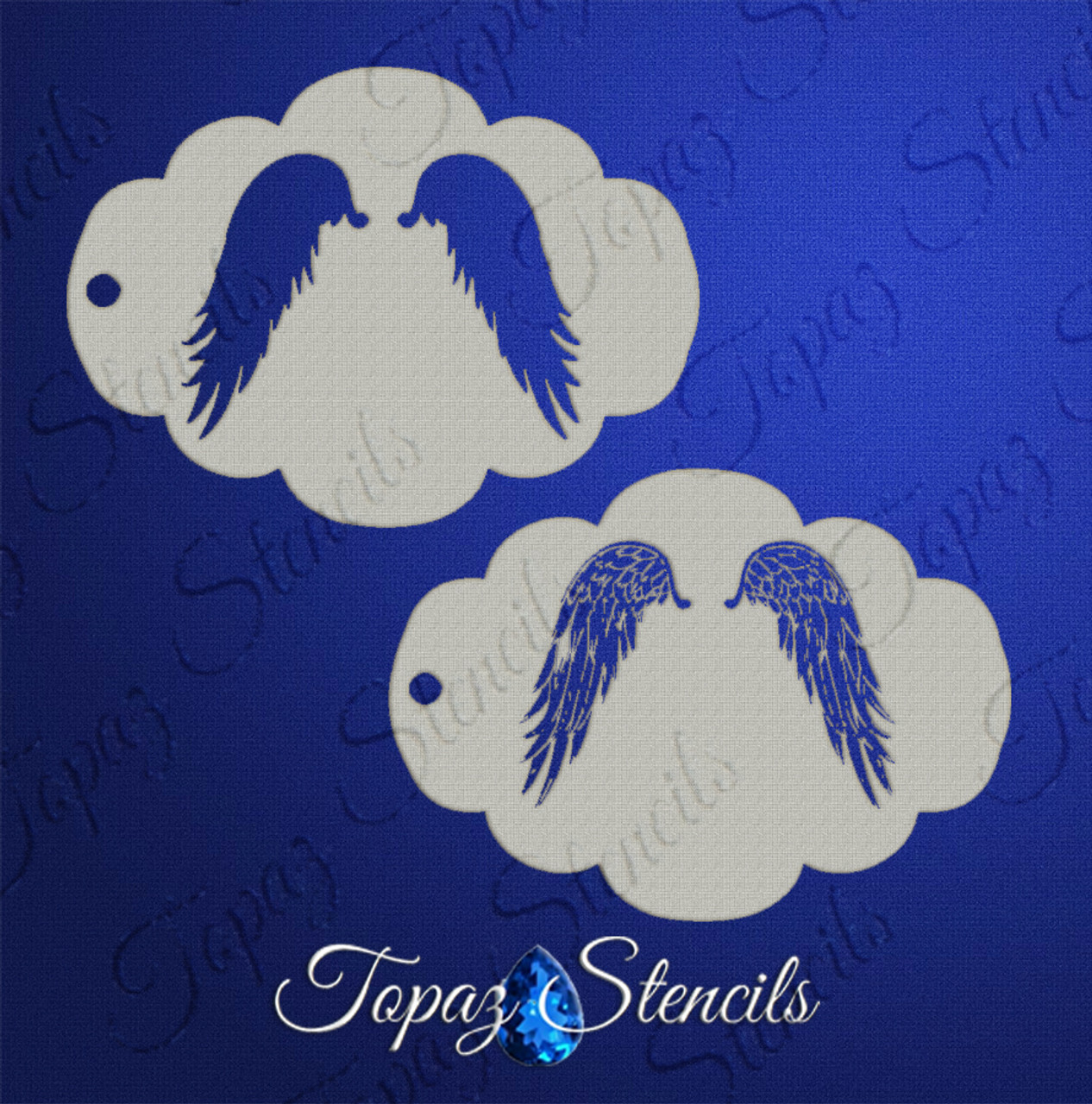 Elegant Angel Wings - Topaz Stencil