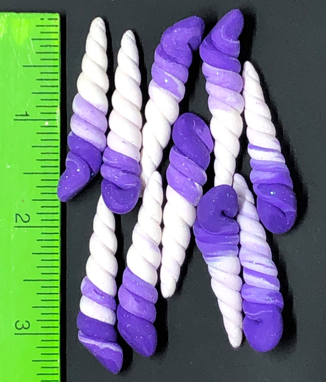 Ombre Purple to White Polymer Horns - 10 pack