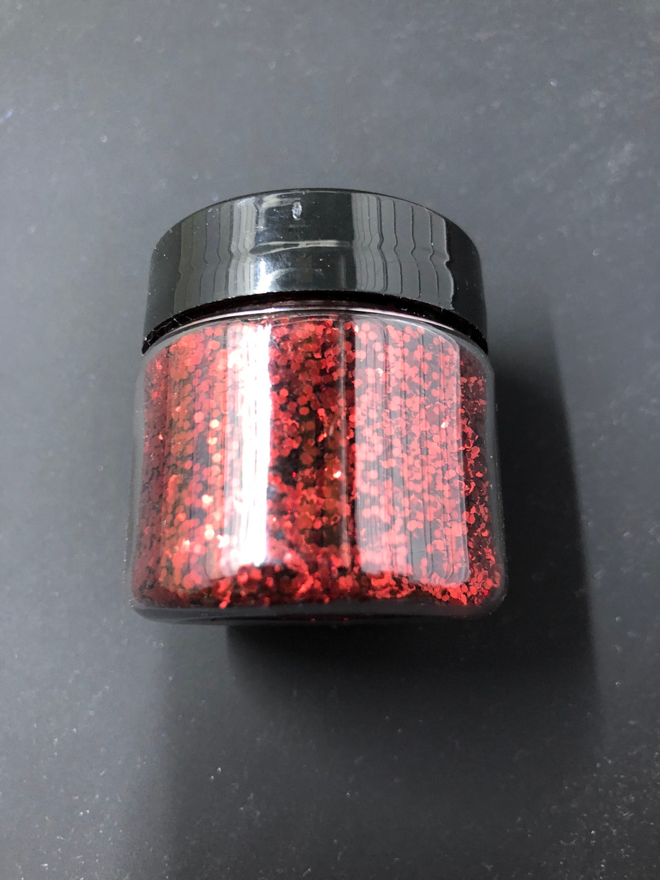 Cherry Red .025 hex Chunky Glitter- 1 oz jar