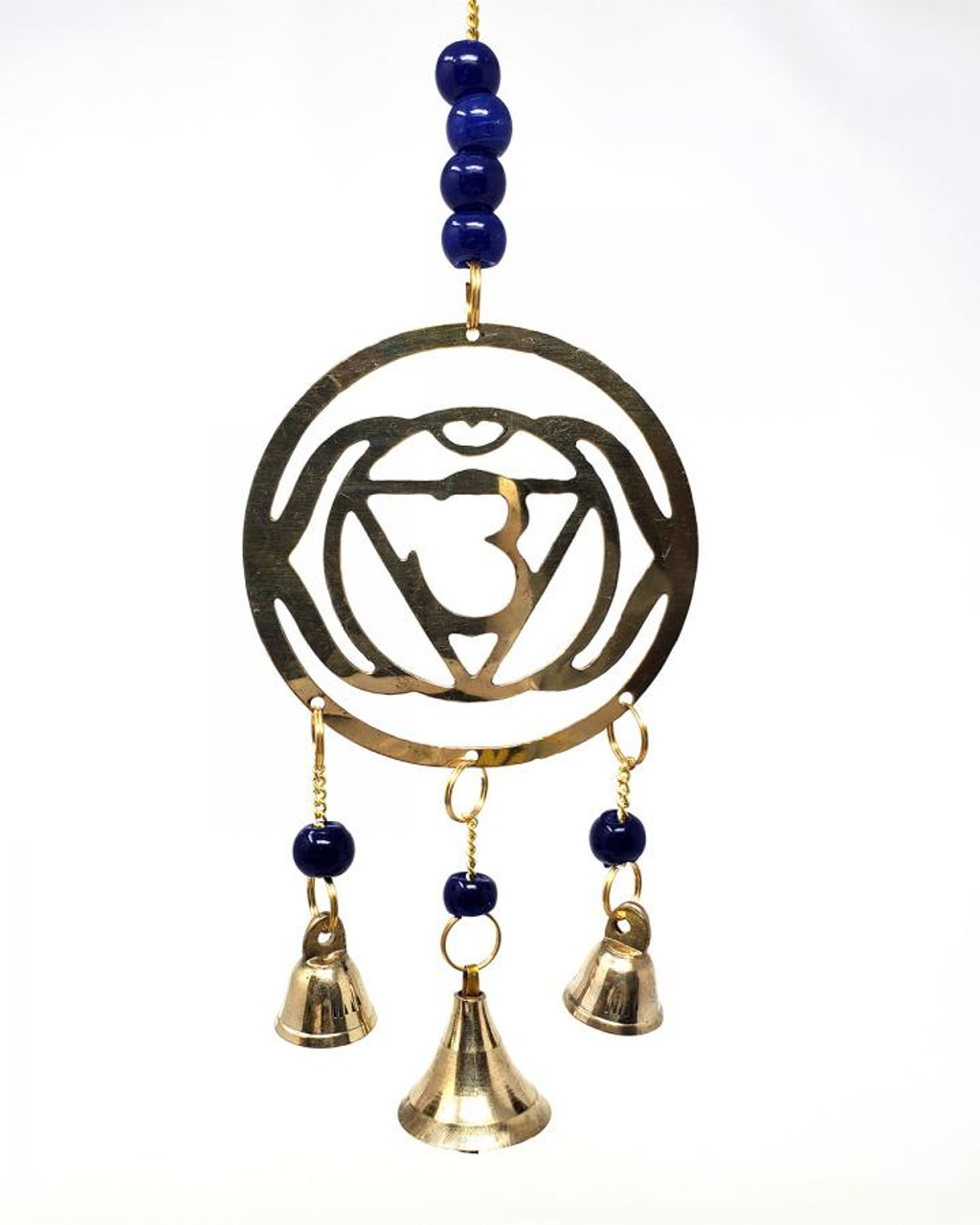 Blue Chakra (Third Eye Chakra) Brass Windchime 11" High