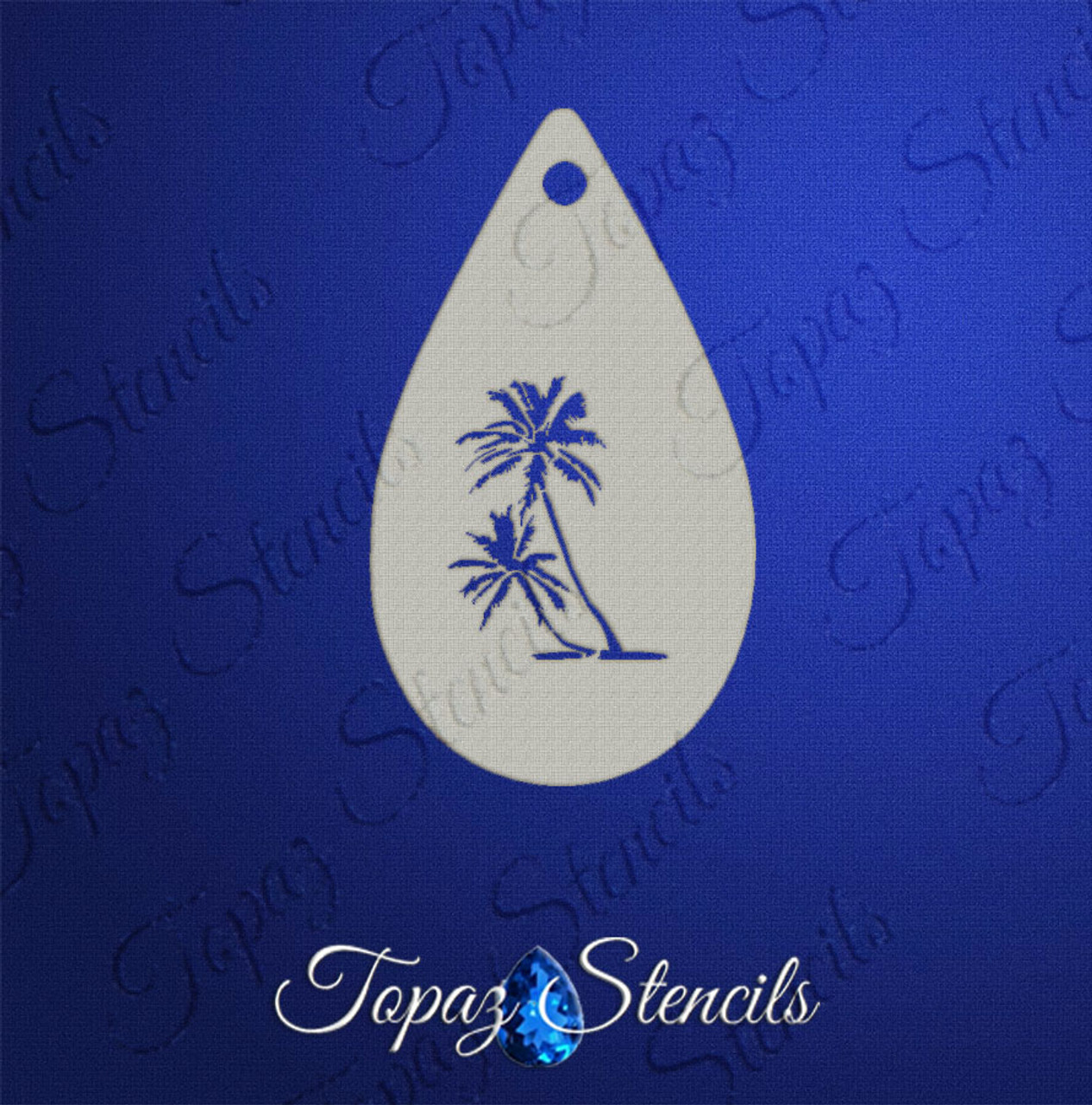 Windswept Palm Tree - Topaz Stencils