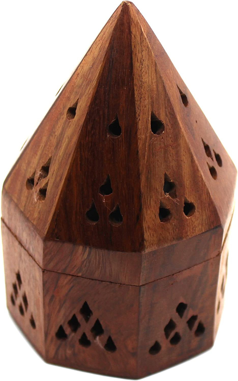 5 Inch Temple Wooden Charcoal/Cone Burner