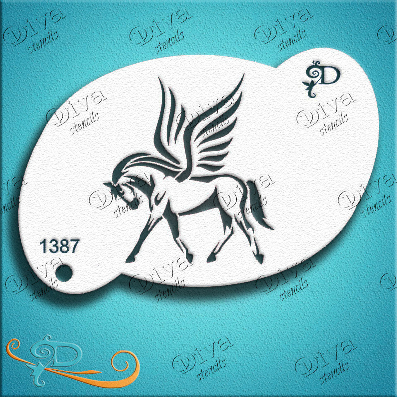 Winged Horse Diva Stencil