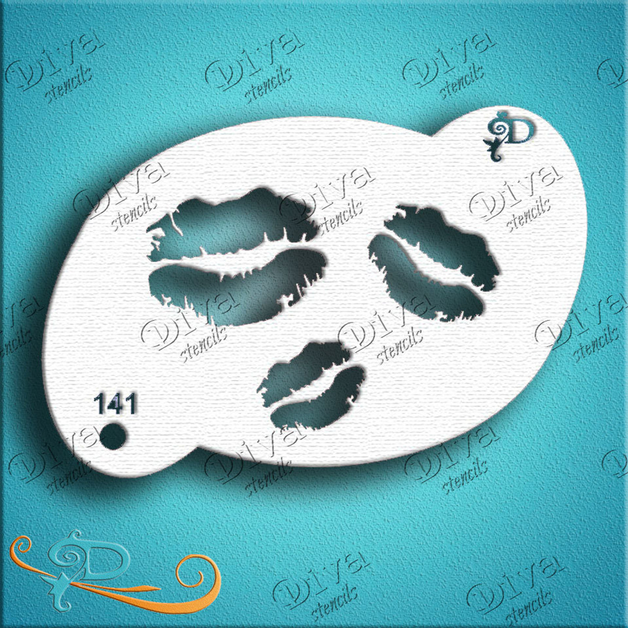 Valentine Kiss Lips Large Diva Stencil