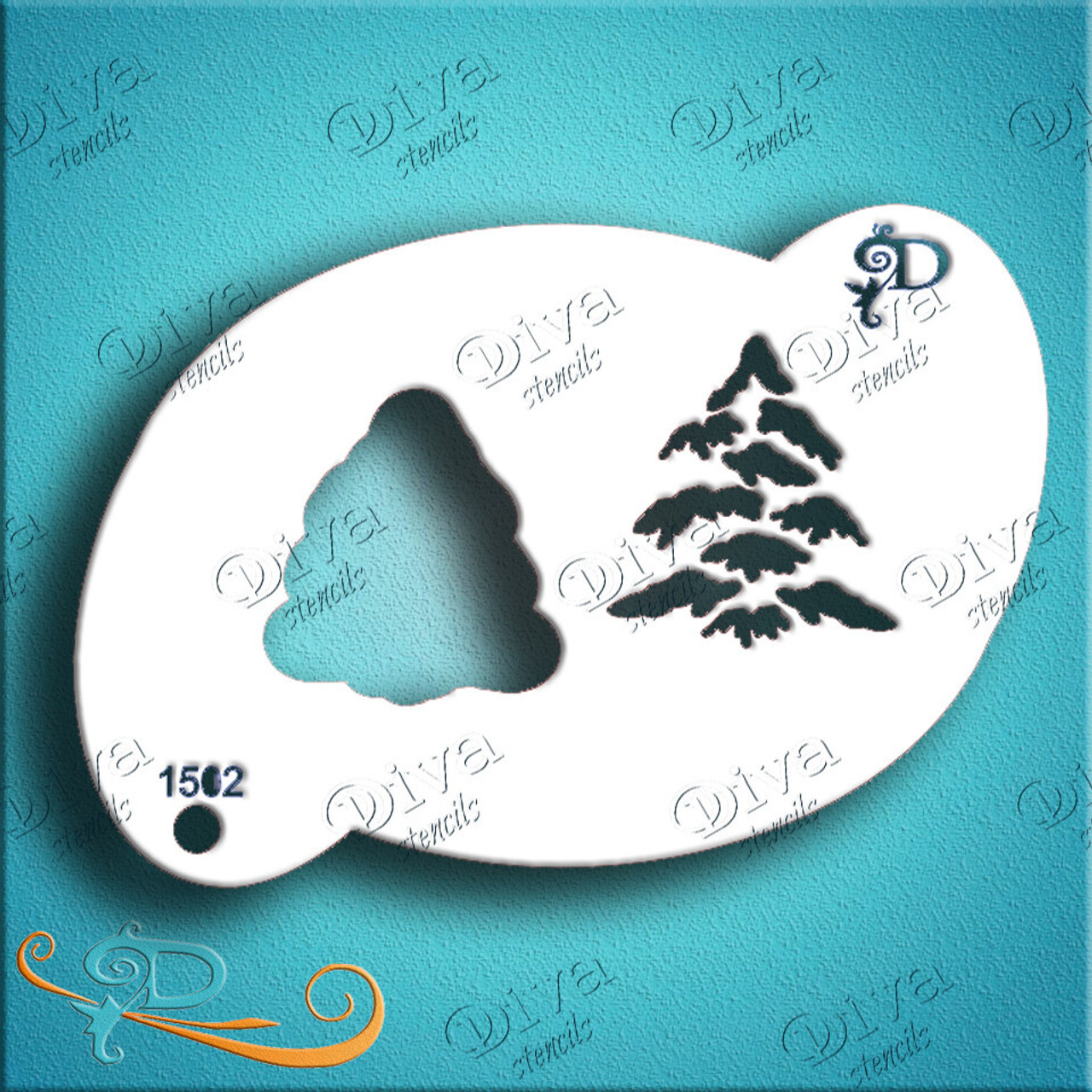 Snowy Christmas Tree Diva Stencil