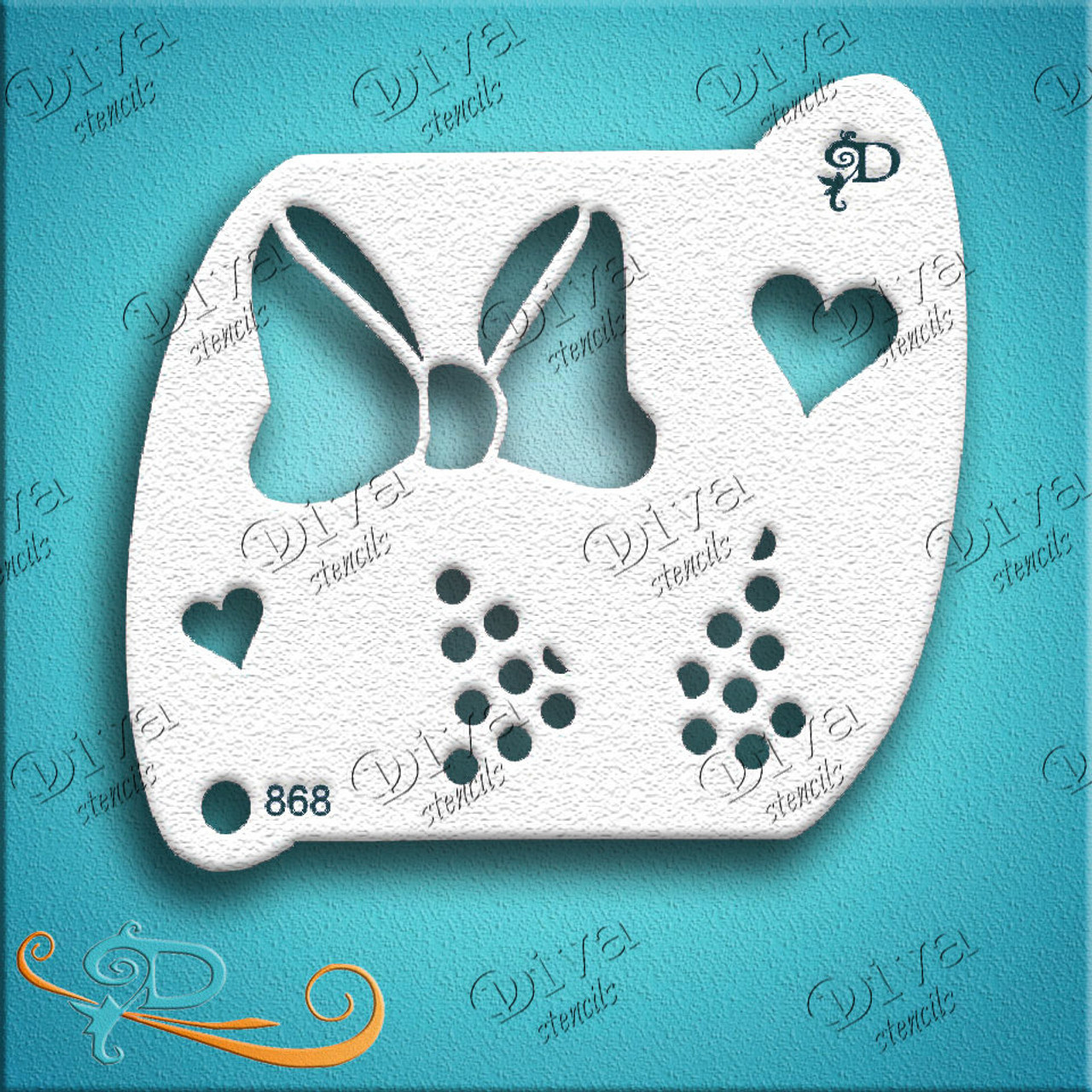 Large Polka Dot Bow DC Diva Stencil