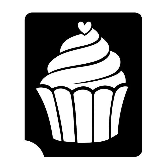 Swirl Cupcake 5 pack 3 Layer Stencil