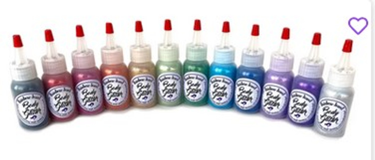 12-set Rainbow Jewel Body Glitters in 1 oz round bottles