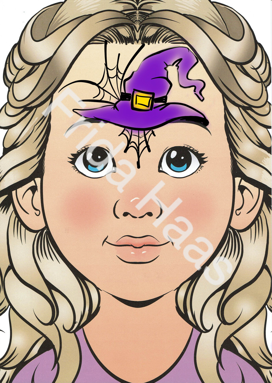 Purple Witch Hat Face Paint Photo