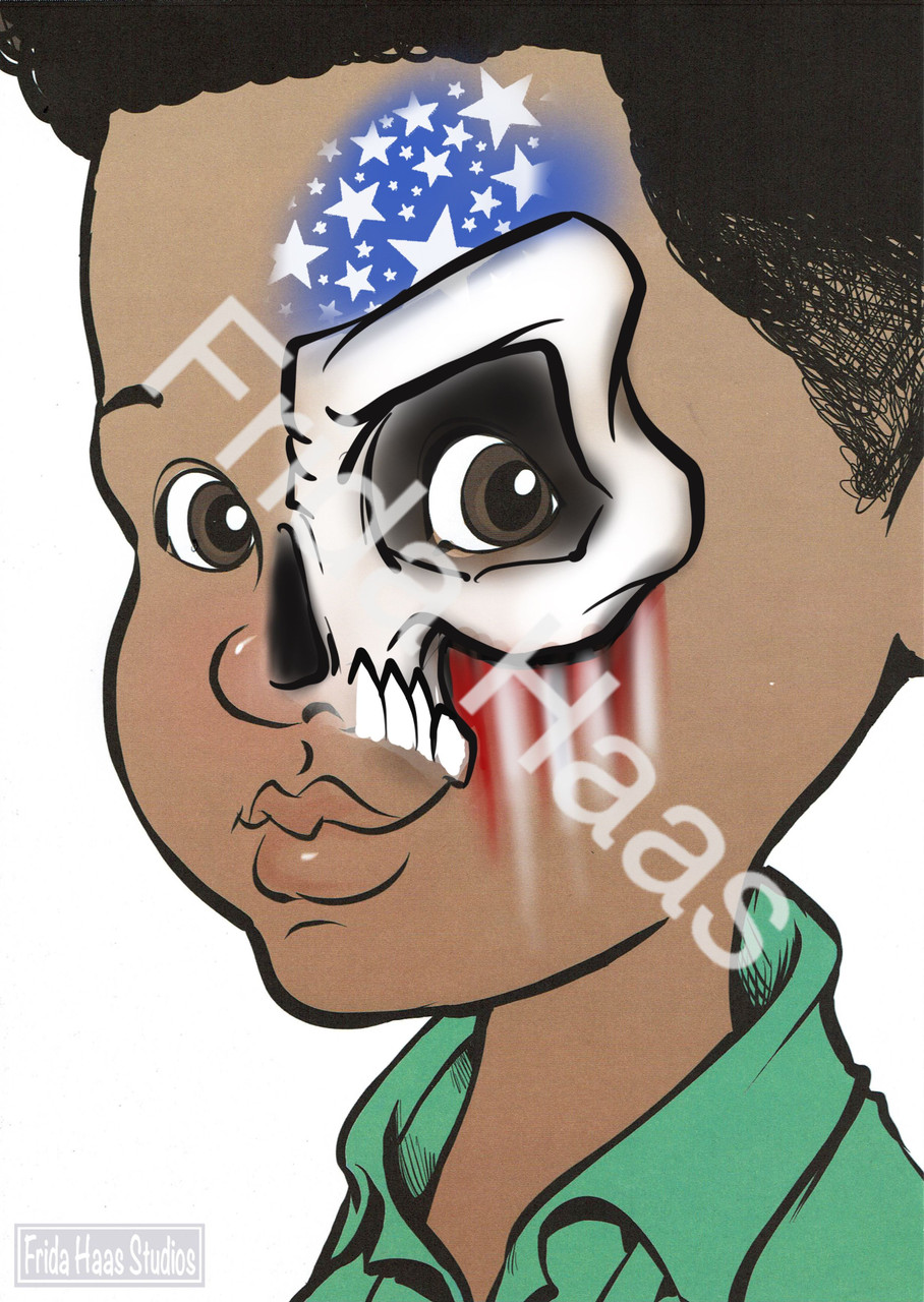 Patriotic Skull Face Paint Photo