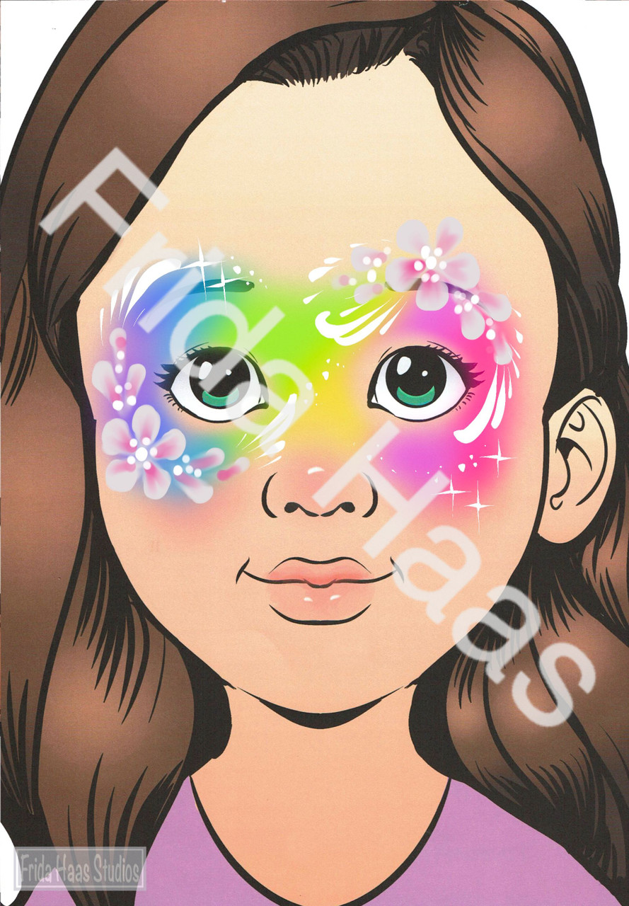 Flower Rainbow Face Paint Photo