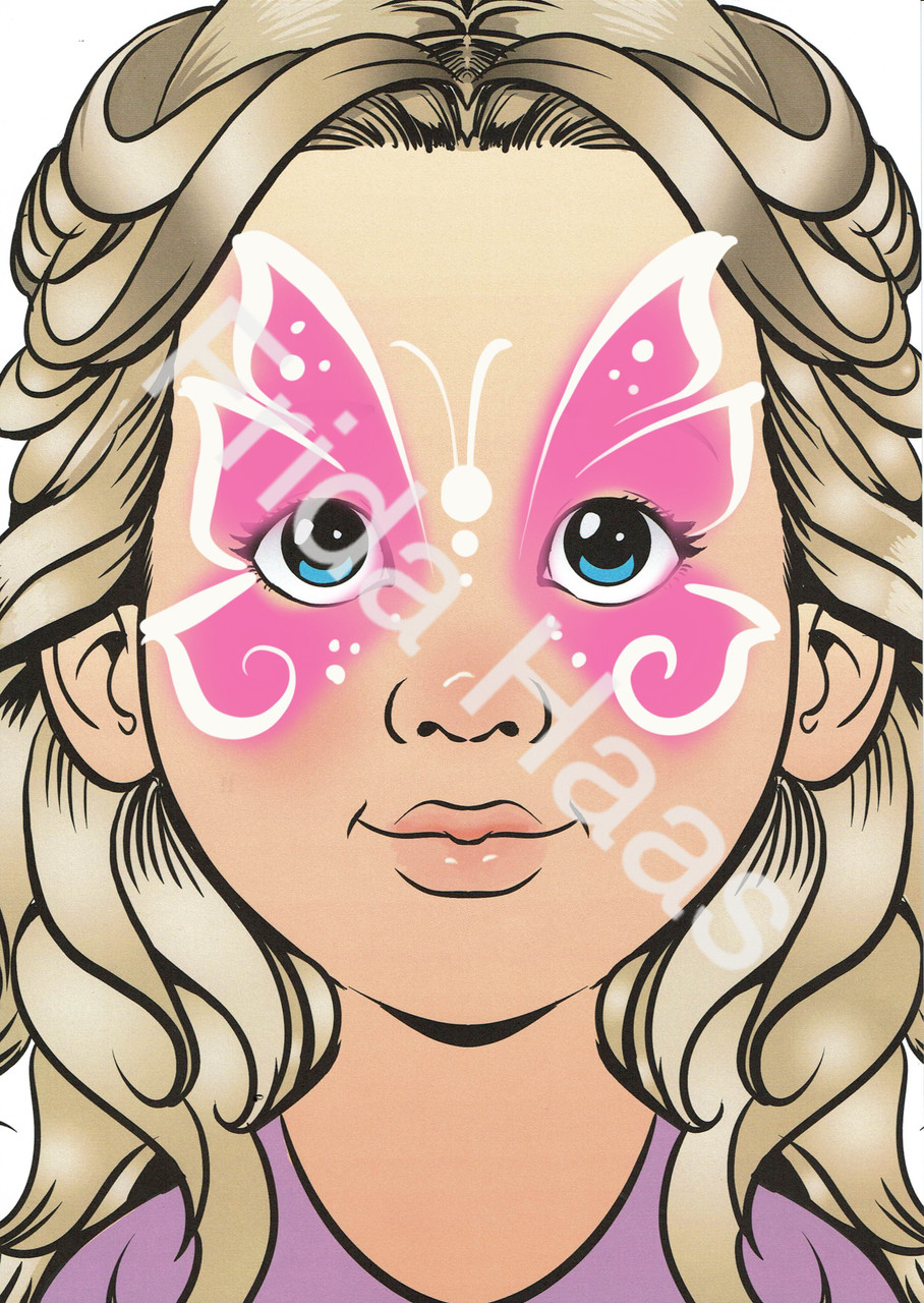 Pink Butterfly Face Paint Photo