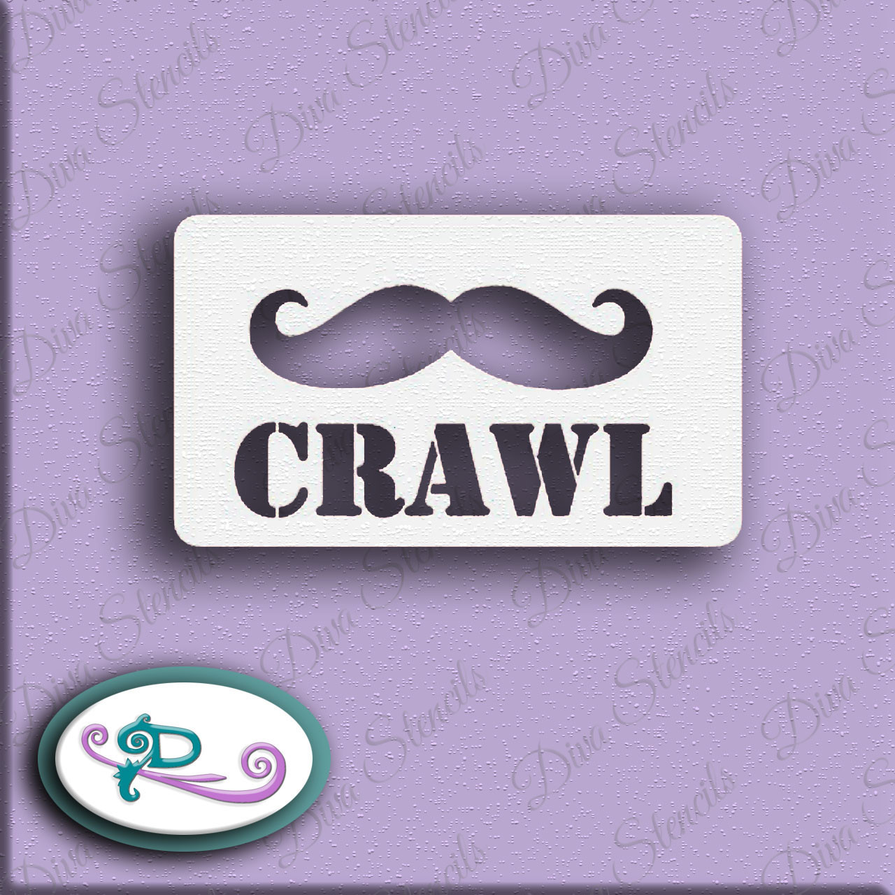 Mustache Crawl Adhesive Stencil