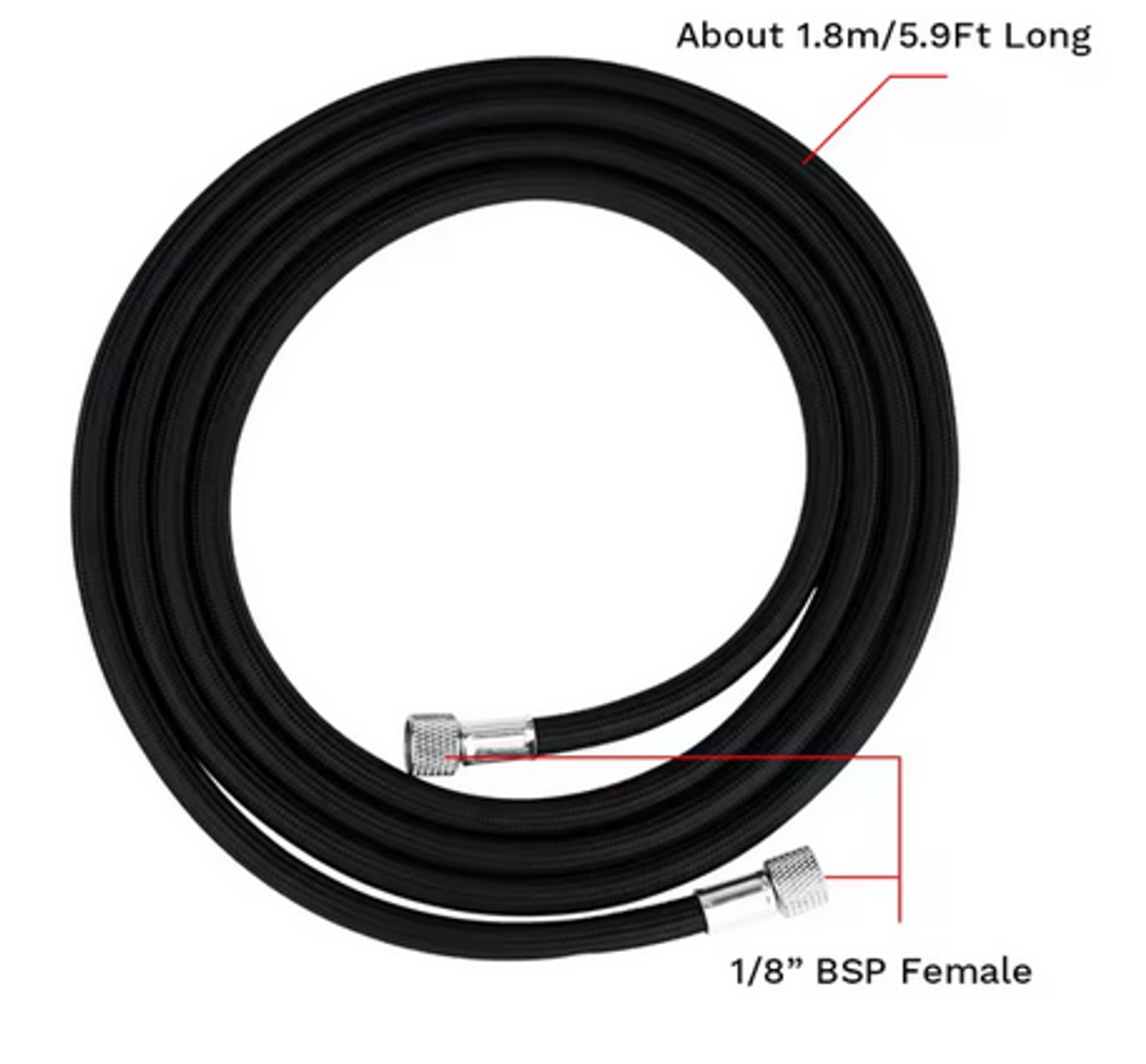6 ft. Air Hose 1/8" to 1/8"