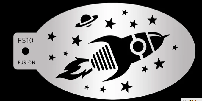 Blast Off Space Ship Face Paint Stencil