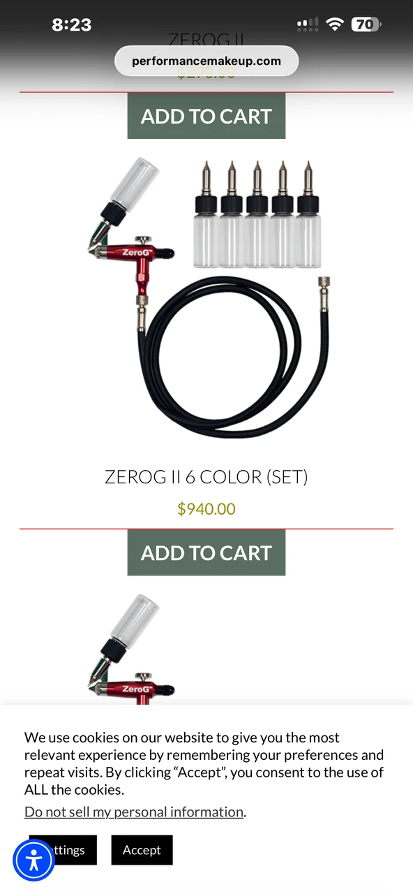 Used Zero G 6 Cartridge Kit