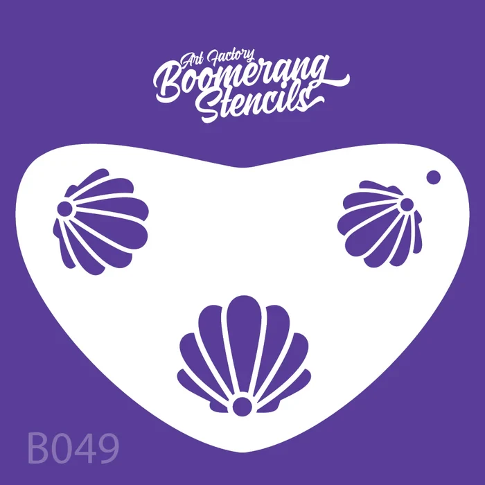 Mermaid Clam Shell Boomerang Stencil