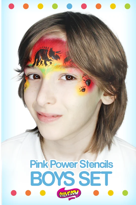 Pink Power Boys Stencil Set w Design Sheet